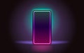 Smartphone mobile screen, technology mobile display light. Vector Royalty Free Stock Photo