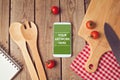 Smartphone mock up template for cooking apps display