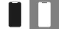 Smartphone mockup in black and white color - vector Royalty Free Stock Photo