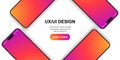 Smartphone mockup group front view with shadow, 3D mobile phones, high quality smart phone mockup for ui ux presentation, smart