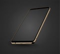 Smartphone mockup gold easy place demo on scree