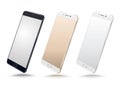 Smartphone mockups set on white background.