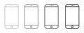 Smartphone mockups. Smartone set. Front view. Vector illustration Royalty Free Stock Photo