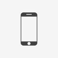 Smartphone monochrome icon. Mobile phone vector illustration. Royalty Free Stock Photo