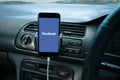 Smartphone mounted on a generic car's dashboard Royalty Free Stock Photo