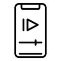 Smartphone music player icon, outline style