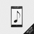 Smartphone Music - Vector Illustration - Isolated On Transparent Background