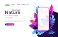 Smartphone nature mobile screen, eco technology mobile life. Vector