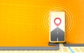 Smartphone navigator app, mobile location road map