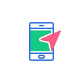 Smartphone navigator cursor flat icon