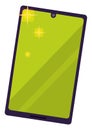 Smartphone with Notch and Glows in Flat Style, Vector Illustration