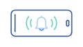 Smartphone Notification Bell Alert Vector Icon, vector design Generative AI Royalty Free Stock Photo