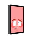 Smartphone oops emotion isolated. Phone confused. Mobile phone perplexed. surprise Gadget Vector illustration Royalty Free Stock Photo