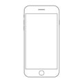 Smartphone outline with empty screen classic style. Mobile phone outline. Smartphone vector eps10. Royalty Free Stock Photo