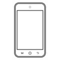 Smartphone outline mobile phone vector eps10. Smartphone outline sign. Mobile phone outline icon on white background. Royalty Free Stock Photo