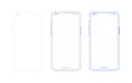 Smartphone outline mockup, different colors set. Generic mobile phone in front view and empty screen for ur app design