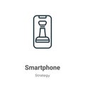 Smartphone outline vector icon. Thin line black smartphone icon, flat vector simple element illustration from editable strategy Royalty Free Stock Photo