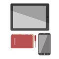 Smartphone, pad and notebook vector icons Royalty Free Stock Photo