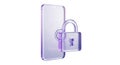 Smartphone with padlock isolated on transparent background Royalty Free Stock Photo