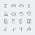 Smartphone parameters icon set