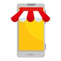 smartphone with parasol ecommerce app