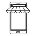 smartphone with parasol ecommerce app