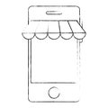 smartphone with parasol icon