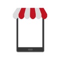 Smartphone with parasol icon