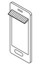 Smartphone with parasol isometric icon