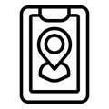 Smartphone parcel tracking icon outline vector. Delivery service