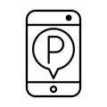 Smartphone parking transport app technology line style icon design