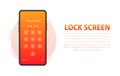 Smartphone with passcode lock screen interface. Protecting Your Smartphone and Personal Data from Unauthorized Access