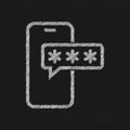 Smartphone with password field sketch icon. Account Smartphone Password Icon. Mobile authorization sign