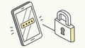 Smartphone Password and Lock for Digital Security, vector design Generative AI Royalty Free Stock Photo