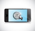 Smartphone with pay per click button. ppc concept Royalty Free Stock Photo