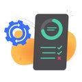 Smartphone performance diagnostics analytics report service icon vector modern graphic illustration, computer tablet pc Royalty Free Stock Photo