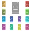 Smartphone, phone, cloudmulti color icon. Simple glyph, flat vector of smartphone icons for ui and ux, website or mobile Royalty Free Stock Photo