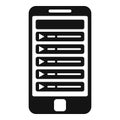 Smartphone playlist app icon simple vector. Player interface