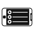 Smartphone playlist icon simple vector. Music song