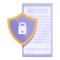 Smartphone privacy icon cartoon vector. Data policy