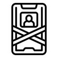 Smartphone privacy icon outline vector. Deleting account