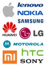 Smartphone producers logos