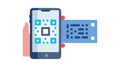Smartphone QR Code Generation, Mobile Data Sharing, vector design Generative AI Royalty Free Stock Photo