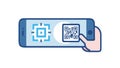 Smartphone QR Code Icon, Mobile Scan Functionality, vector design Generative AI Royalty Free Stock Photo