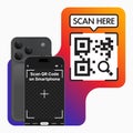 Smartphone QR Code Scanning Concept with Mobile Camera Interface, Digital Payment and Contactless Technology Royalty Free Stock Photo