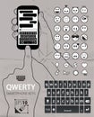 Smartphone qwerty keyboard items