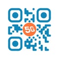 Smartphone readable blue QR code with 5G icon Royalty Free Stock Photo