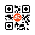 Smartphone readable QR code with 4G icon Royalty Free Stock Photo