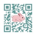 Smartphone readable QR code Happy Easter with rabbit icon Royalty Free Stock Photo