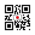 Smartphone readable QR code with Japan flag icon Royalty Free Stock Photo